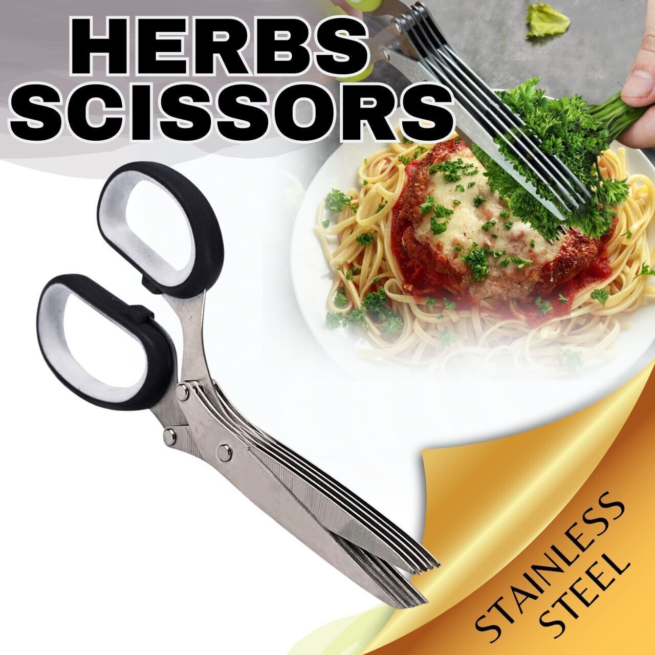 Stainless Steel Herb Scissors With Multi Blades