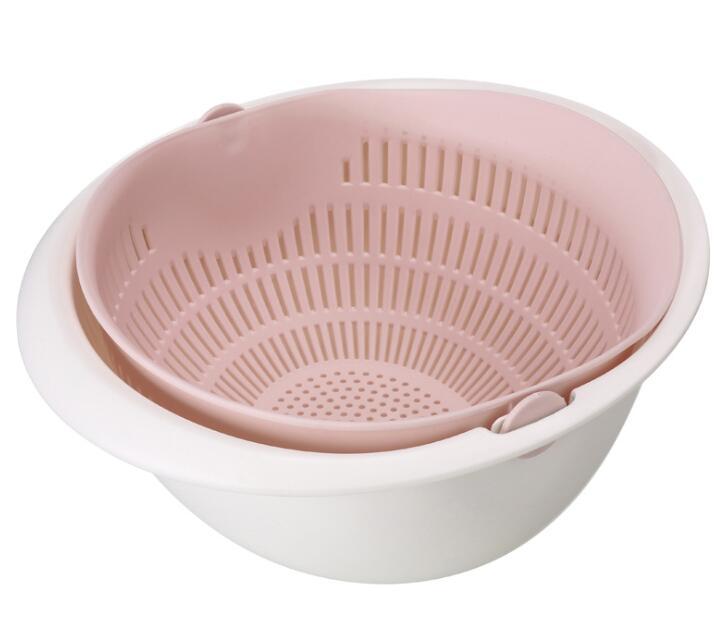 Double-Dish Sink Drain & Wash Fruit Basket