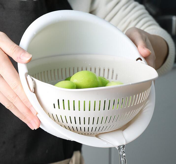 Double-Dish Sink Drain & Wash Fruit Basket