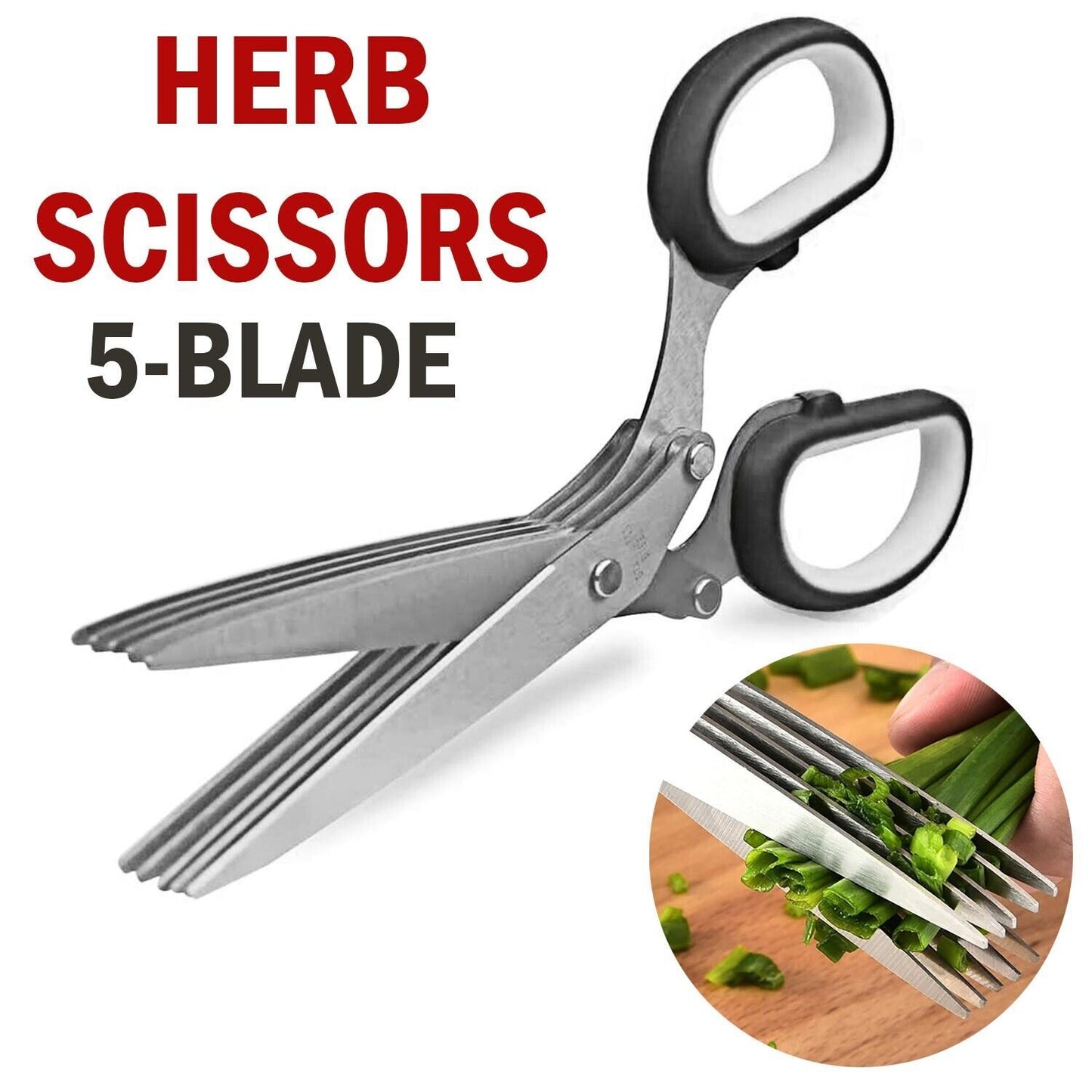 Stainless Steel Herb Scissors With Multi Blades