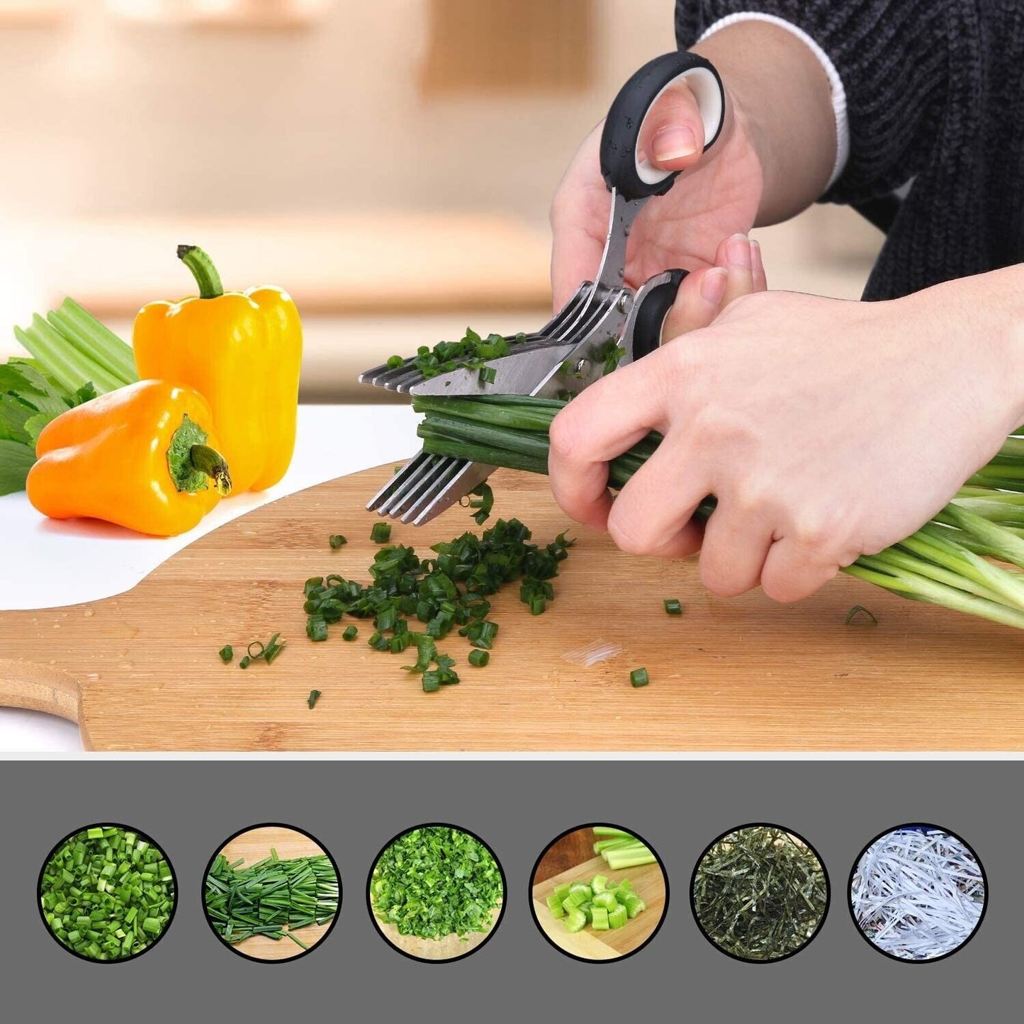 Stainless Steel Herb Scissors With Multi Blades