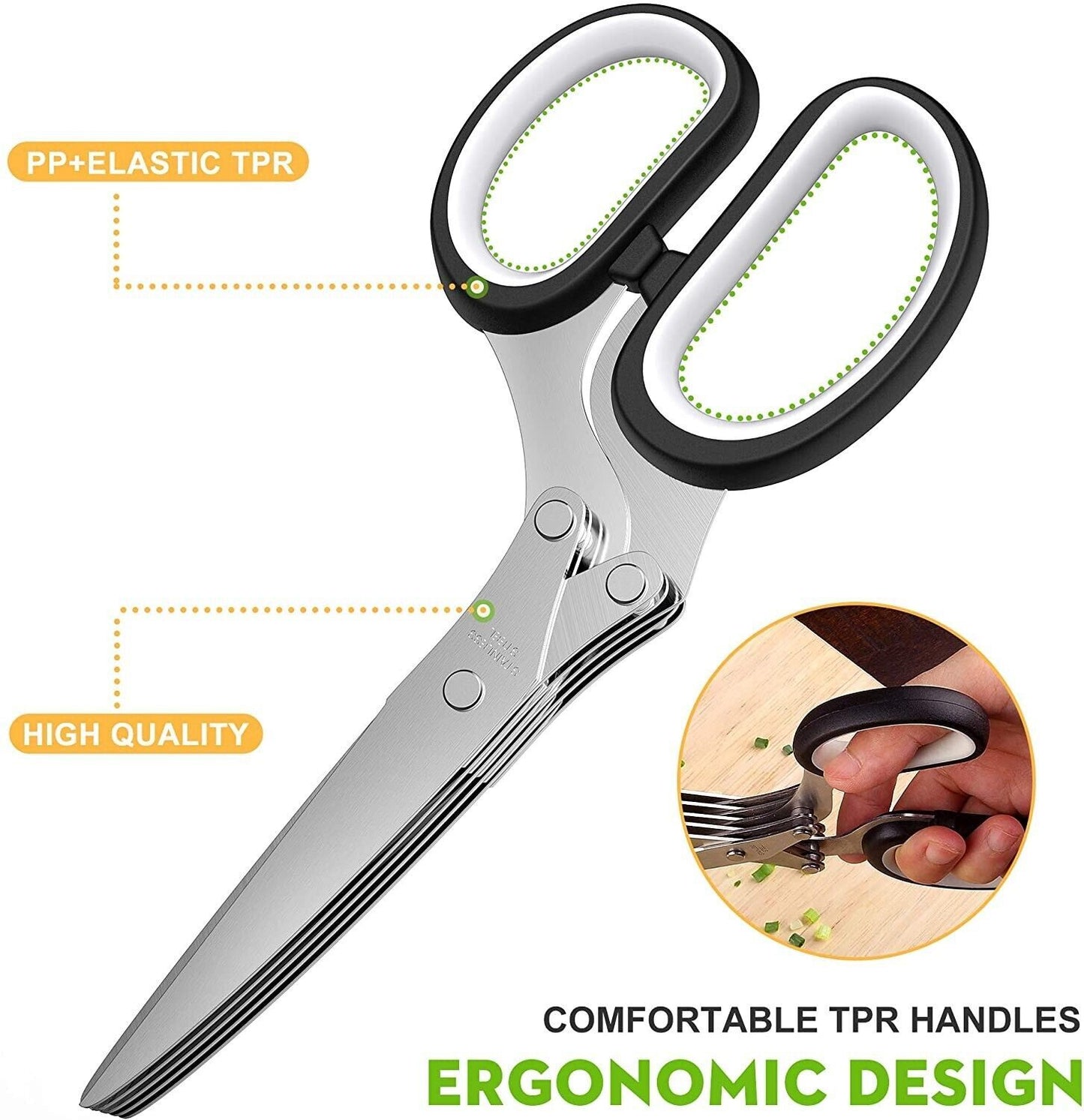 Stainless Steel Herb Scissors With Multi Blades