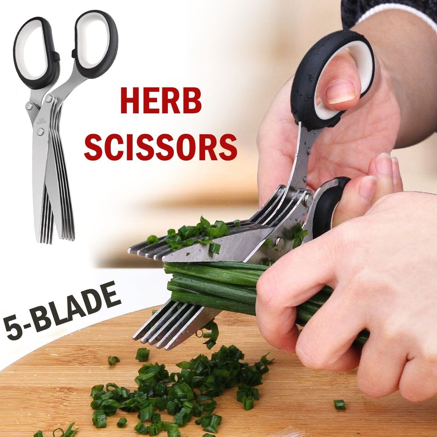 Stainless Steel Herb Scissors With Multi Blades